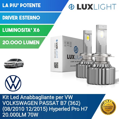 Kit Led Anabbagliante per VW VOLKSWAGEN PASSAT B7 (362) (08/2010 12/2015) Hyperled Pro H7 20.000LM 70W