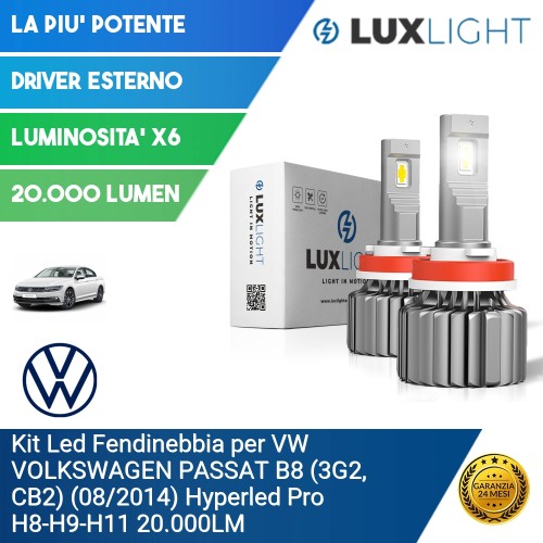 Kit Led Fendinebbia per VW VOLKSWAGEN PASSAT B8 (3G2, CB2) (08/2014) Hyperled Pro H8-H9-H11 20.000LM