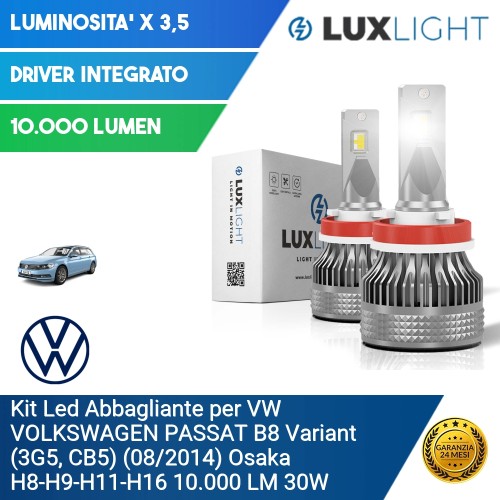 Kit Led Abbagliante per VW VOLKSWAGEN PASSAT B8 Variant (3G5, CB5) (08/2014) Osaka H8-H9-H11-H16 10.000 LM 30W