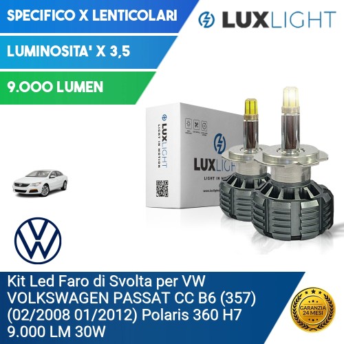 Kit Led Faro di Svolta per VW VOLKSWAGEN PASSAT CC B6 (357) (02/2008 01/2012) Polaris 360 H7 9.000 LM 30W