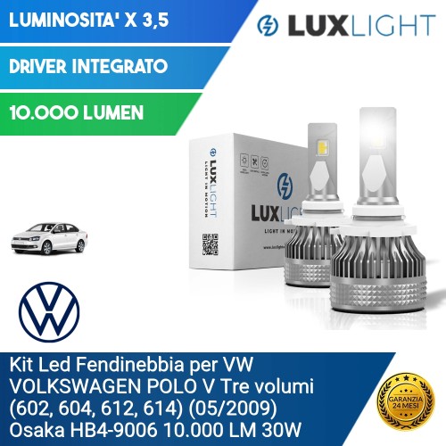 Kit Led Fendinebbia per VW VOLKSWAGEN POLO V Tre volumi (602, 604, 612, 614) (05/2009) Osaka HB4-9006 10.000 LM 30W