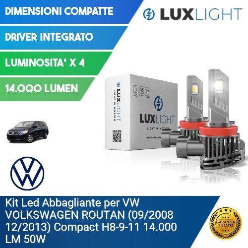 Kit Led Abbagliante per VW VOLKSWAGEN ROUTAN (09/2008 12/2013) Compact H8-9-11 14.000 LM 50W