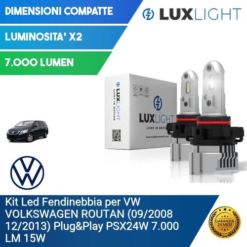 Kit Led Fendinebbia per VW VOLKSWAGEN ROUTAN (09/2008 12/2013) Plug&Play PSX24W 7.000 LM 15W