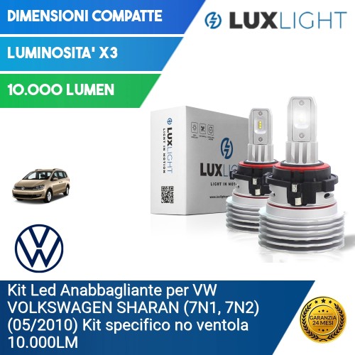 Kit Led Anabbagliante per VW VOLKSWAGEN SHARAN (7N1, 7N2) (05/2010) Kit specifico no ventola 10.000LM