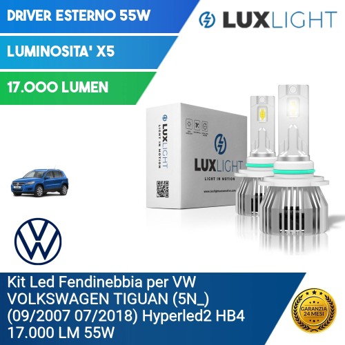 Kit Led Fendinebbia per VW VOLKSWAGEN TIGUAN (5N_) (09/2007 07/2018) Hyperled2 HB4 17.000 LM 55W