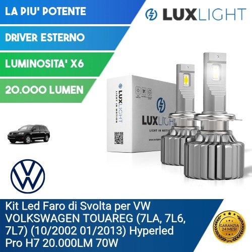 Kit Led Faro di Svolta per VW VOLKSWAGEN TOUAREG (7LA, 7L6, 7L7) (10/2002 01/2013) Hyperled Pro H7 20.000LM 70W