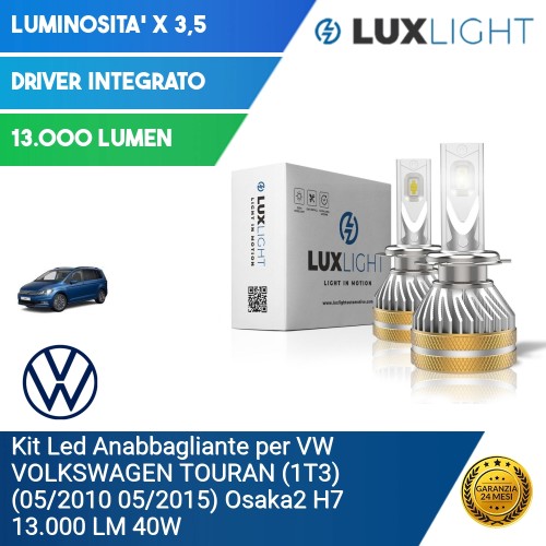 Kit Led Anabbagliante per VW VOLKSWAGEN TOURAN (1T3) (05/2010 05/2015) Osaka2 H7 13.000 LM 40W