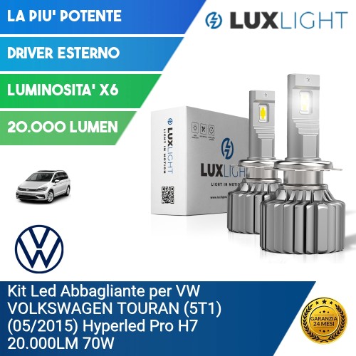 Kit Led Abbagliante per VW VOLKSWAGEN TOURAN (5T1) (05/2015) Hyperled Pro H7 20.000LM 70W