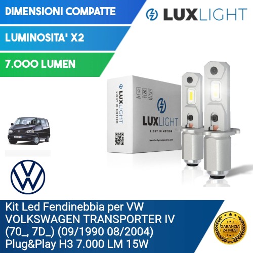 Kit Led Fendinebbia per VW VOLKSWAGEN TRANSPORTER IV (70_, 7D_) (09/1990 08/2004) Plug&Play H3 7.000 LM 15W