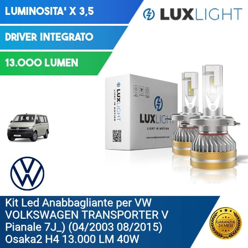 Kit Led Anabbagliante per VW VOLKSWAGEN TRANSPORTER V Pianale 7J_) (04/2003 08/2015) Osaka2 H4 13.000 LM 40W