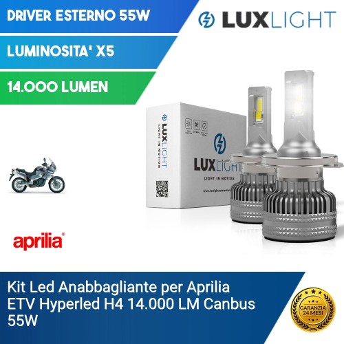 Kit Led Anabbagliante per Aprilia ETV  Hyperled H4 14.000 LM Canbus 55W