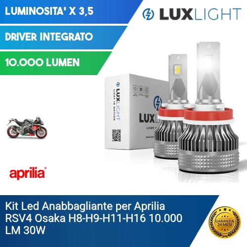 Kit Led Anabbagliante per Aprilia RSV4  Osaka H8-H9-H11-H16 10.000 LM 30W