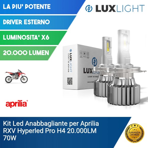 Kit Led Anabbagliante per Aprilia RXV  Hyperled Pro H4 20.000LM 70W