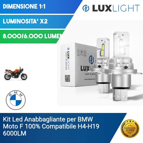 Kit Led Anabbagliante per BMW Moto F  100% Compatibile H4-H19 6000LM