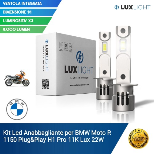 Kit Led Anabbagliante per BMW Moto R 1150  Plug&Play H1 Pro 11K Lux 22W