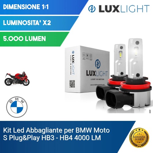 Kit Led Abbagliante per BMW Moto S  Plug&Play HB3 - HB4 4000 LM