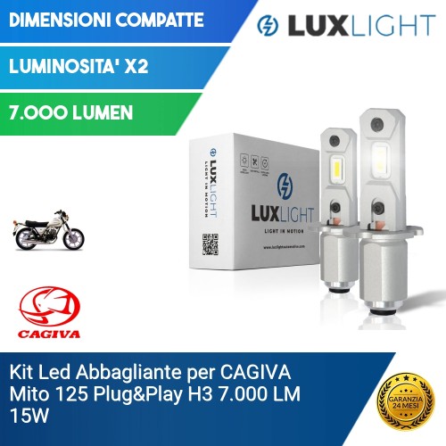 Kit Led Abbagliante per CAGIVA Mito 125  Plug&Play H3 7.000 LM 15W