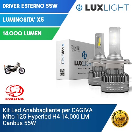 Kit Led Anabbagliante per CAGIVA Mito 125  Hyperled H4 14.000 LM Canbus 55W