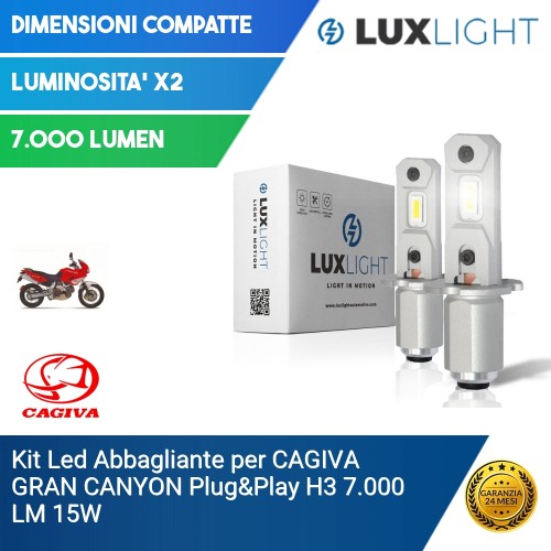 Kit Led Abbagliante per CAGIVA GRAN CANYON  Plug&Play H3 7.000 LM 15W