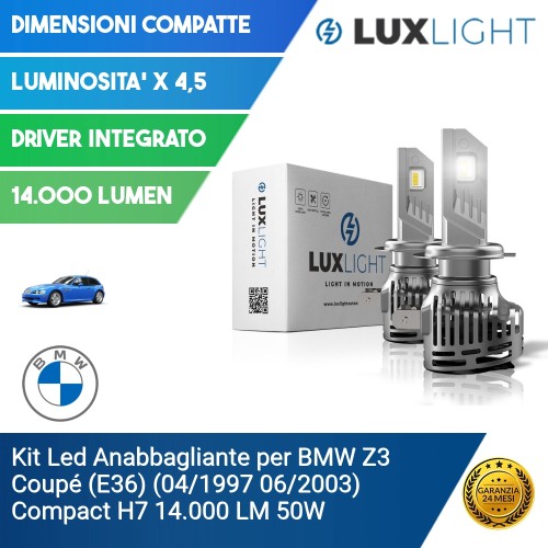 Kit Led Anabbagliante per BMW Z3 Coupé (E36) (04/1997 06/2003) Compact H7 14.000 LM 50W