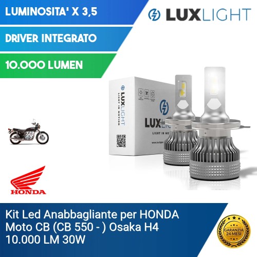 Kit Led Anabbagliante per HONDA Moto CB (CB 550 - )  Osaka H4 10.000 LM 30W