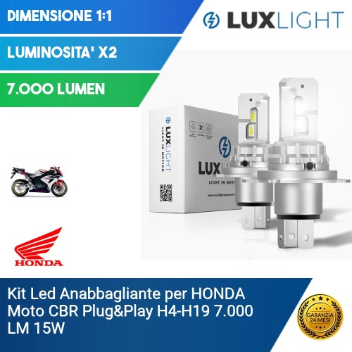 Kit Led Anabbagliante per HONDA Moto CBR  Plug&Play H4-H19 7.000 LM 15W