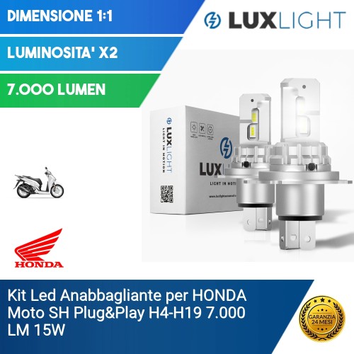 Kit Led Anabbagliante per HONDA Moto SH  Plug&Play H4-H19 7.000 LM 15W