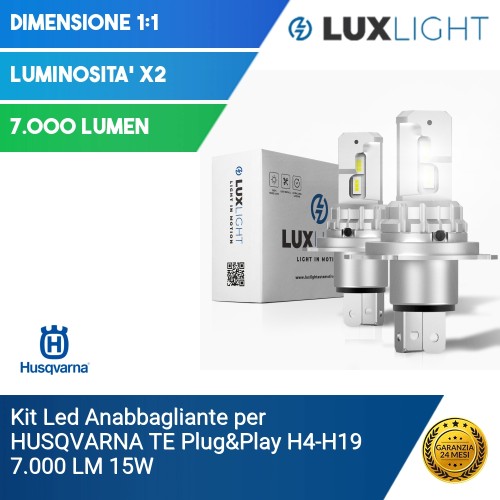 Kit Led Anabbagliante per HUSQVARNA TE  Plug&Play H4-H19 7.000 LM 15W