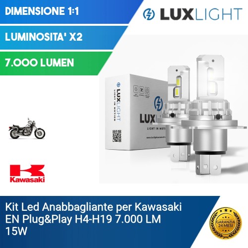 Kit Led Anabbagliante per Kawasaki EN  Plug&Play H4-H19 7.000 LM 15W