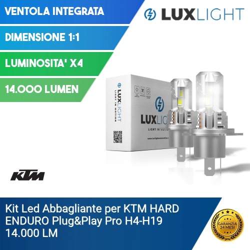 Kit Led Abbagliante per KTM HARD ENDURO  Plug&Play Pro H4-H19 14.000 LM