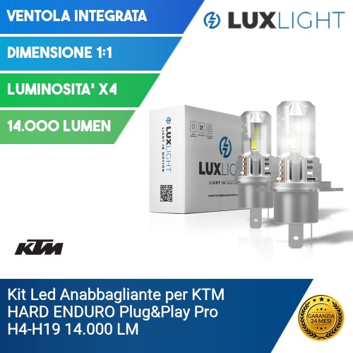 Kit Led Anabbagliante per KTM HARD ENDURO  Plug&Play Pro H4-H19 14.000 LM