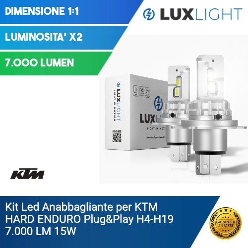 Kit Led Anabbagliante per KTM HARD ENDURO  Plug&Play H4-H19 7.000 LM 15W