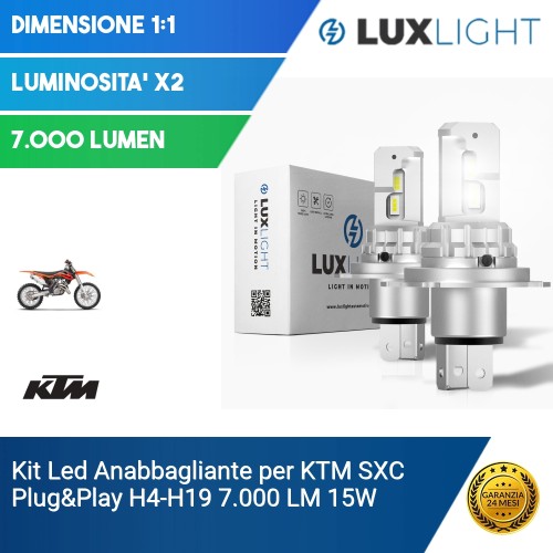 Kit Led Anabbagliante per KTM SXC  Plug&Play H4-H19 7.000 LM 15W