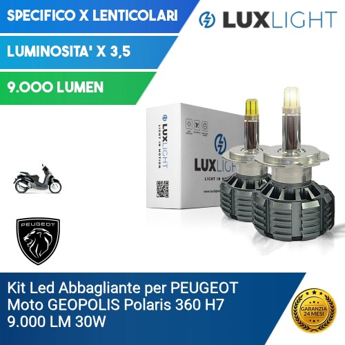 Kit Led Abbagliante per PEUGEOT Moto GEOPOLIS  Polaris 360 H7 9.000 LM 30W