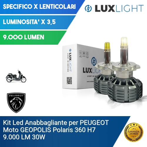 Kit Led Anabbagliante per PEUGEOT Moto GEOPOLIS  Polaris 360 H7 9.000 LM 30W