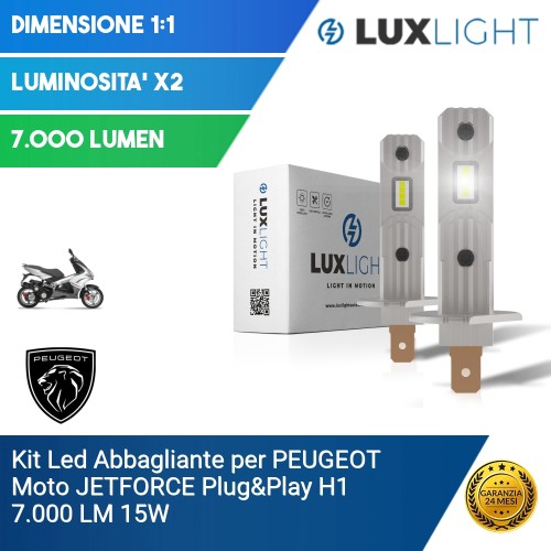 Kit Led Abbagliante per PEUGEOT Moto JETFORCE  Plug&Play H1 7.000 LM 15W