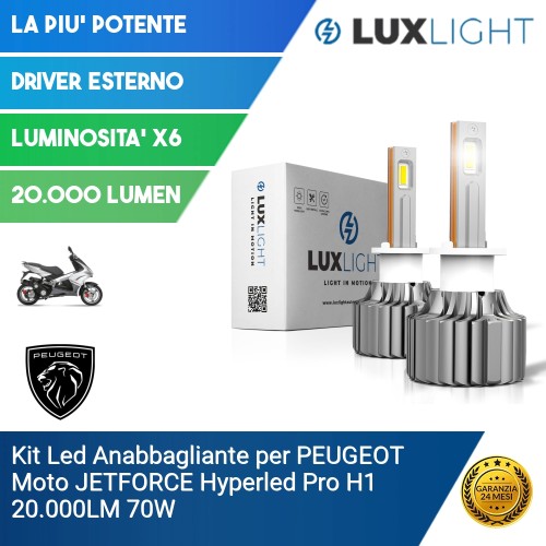 Kit Led Anabbagliante per PEUGEOT Moto JETFORCE  Hyperled Pro H1 20.000LM 70W