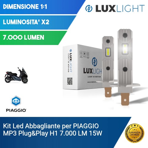 Kit Led Abbagliante per PIAGGIO MP3  Plug&Play H1 7.000 LM 15W