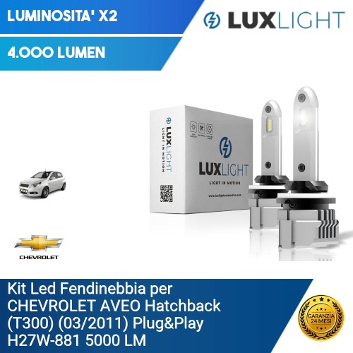 Kit Led Fendinebbia per CHEVROLET AVEO Hatchback (T300) (03/2011) Plug&Play H27W-881 5000 LM