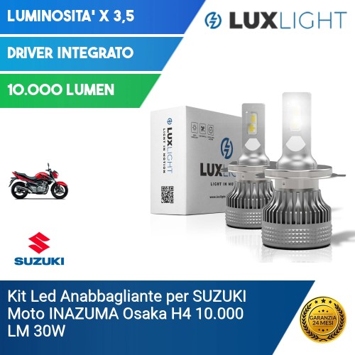 Kit Led Anabbagliante per SUZUKI Moto INAZUMA  Osaka H4 10.000 LM 30W