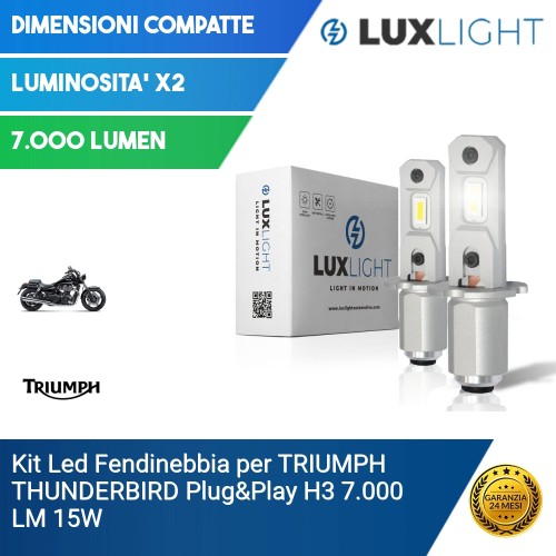 Kit Led Fendinebbia per TRIUMPH THUNDERBIRD  Plug&Play H3 7.000 LM 15W