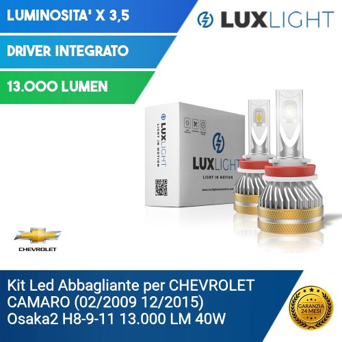 Kit Led Abbagliante per CHEVROLET CAMARO (02/2009 12/2015) Osaka2 H8-9-11 13.000 LM 40W