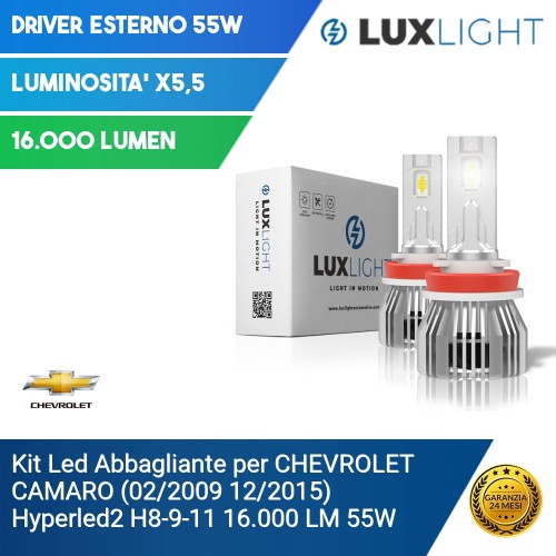 Kit Led Abbagliante per CHEVROLET CAMARO (02/2009 12/2015) Hyperled2 H8-9-11 16.000 LM 55W