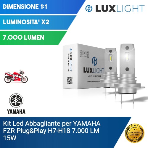 Kit Led Abbagliante per YAMAHA FZR  Plug&Play H7-H18 7.000 LM 15W