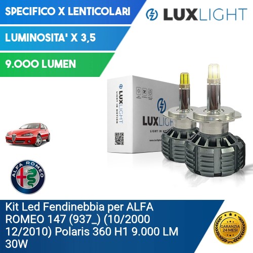 Kit Led Fendinebbia per ALFA ROMEO 147 (937_) (10/2000 12/2010) Polaris 360 H1 9.000 LM 30W