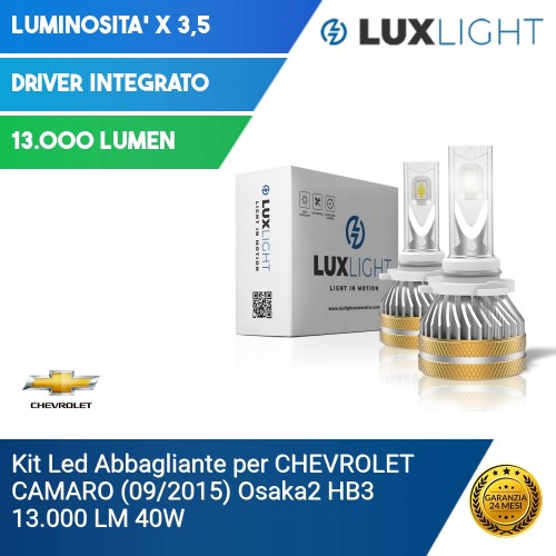 Kit Led Abbagliante per CHEVROLET CAMARO (09/2015) Osaka2 HB3 13.000 LM 40W