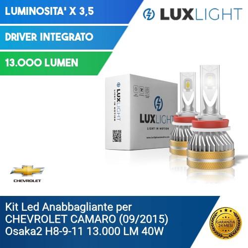 Kit Led Anabbagliante per CHEVROLET CAMARO (09/2015) Osaka2 H8-9-11 13.000 LM 40W