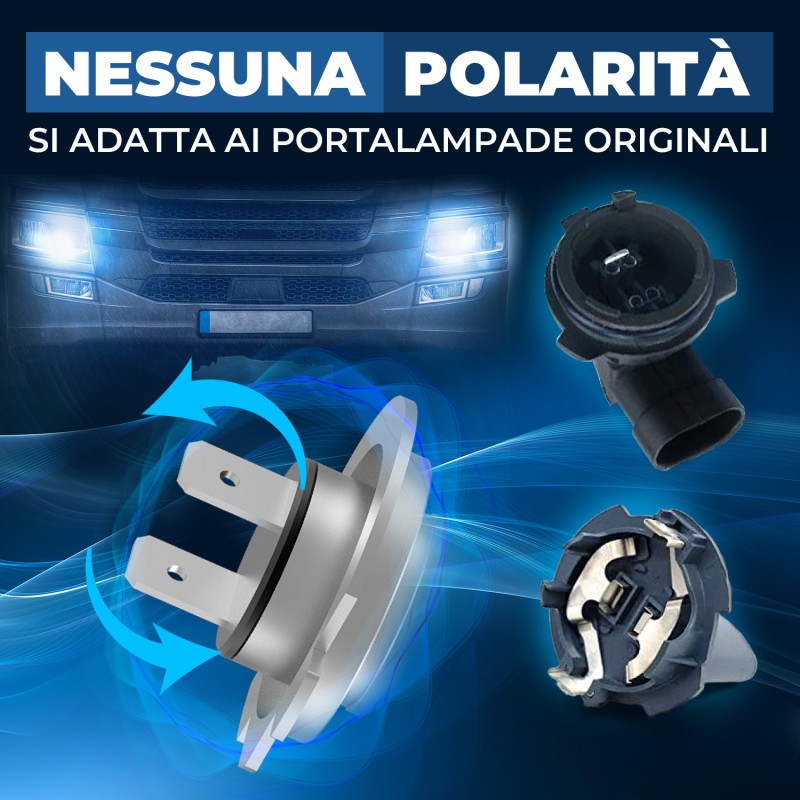 Kit Led Plug&Play 100% Compatibile 7.000 LM Truck 6500K 13,5W per H7 24V