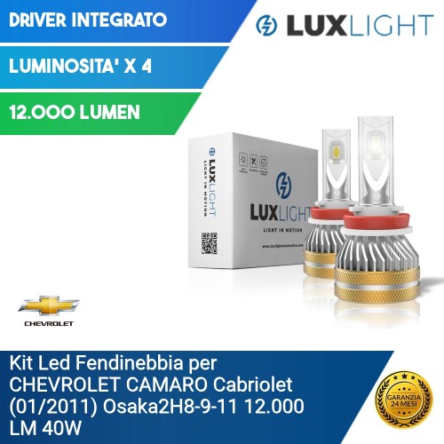 Kit Led Fendinebbia per CHEVROLET CAMARO Cabriolet (01/2011) Osaka2H8-9-11 12.000 LM 40W