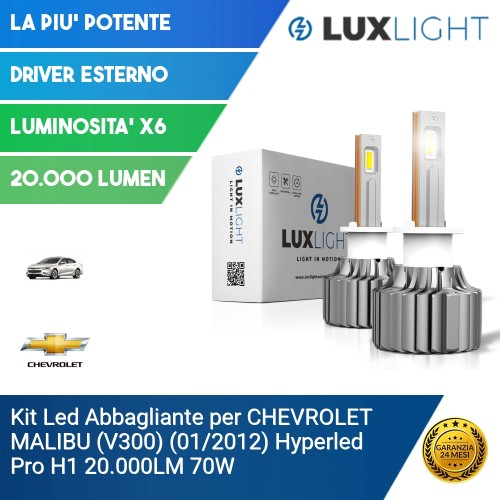 Kit Led Abbagliante per CHEVROLET MALIBU (V300) (01/2012) Hyperled Pro H1 20.000LM 70W